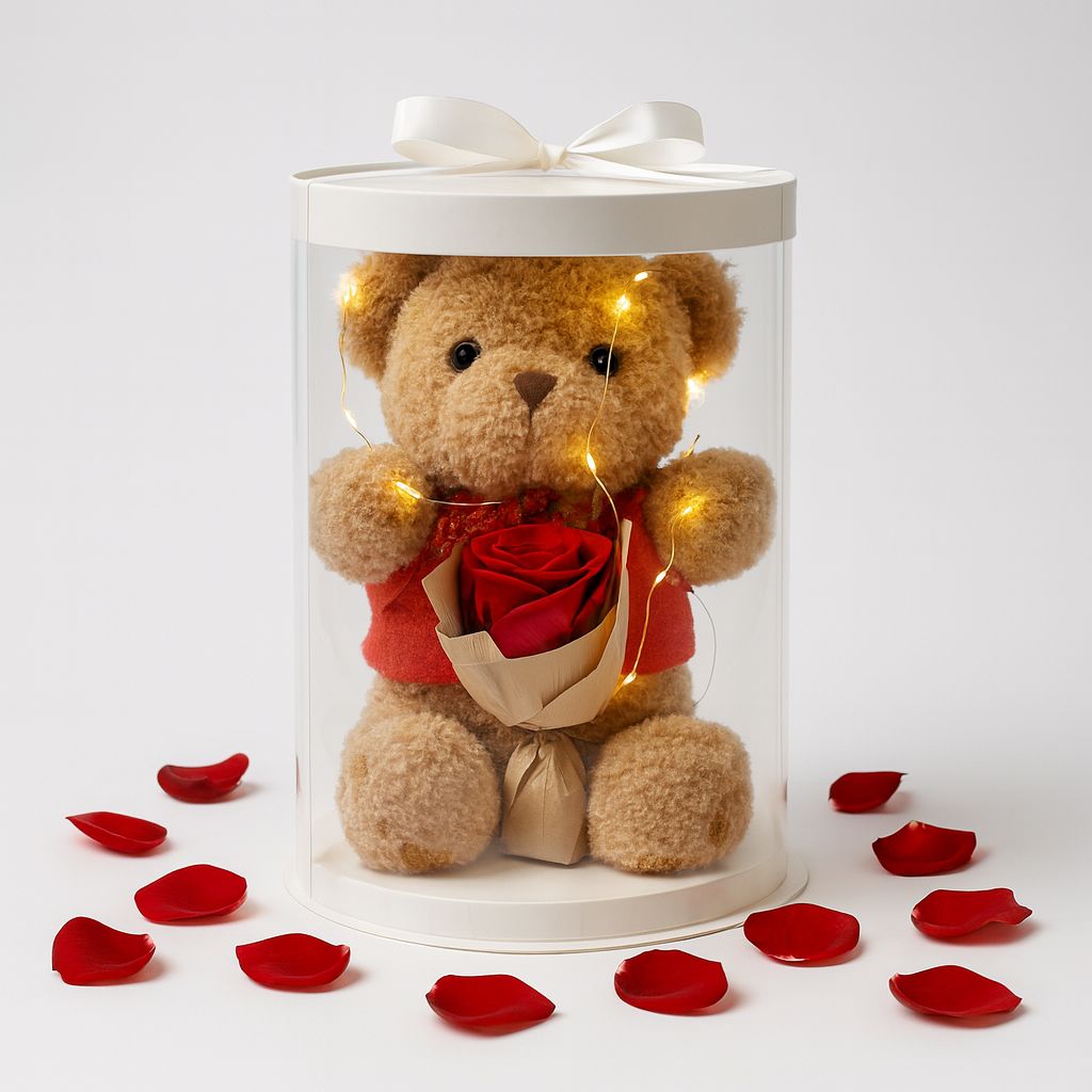 Teddy Bear Rose Box